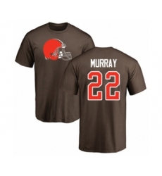 Football Cleveland Browns #22 Eric Murray Brown Name & Number Logo T-Shirt