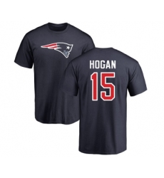 Football New England Patriots #15 Chris Hogan Navy Blue Name & Number Logo T-Shirt