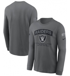 Men's Las Vegas Raiders Gray 2026 Salute to Service Long Sleeve T-Shirt
