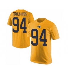 Men's Los Angeles Rams #94 John Franklin-Myers Gold Rush Pride Name & Number T-Shirt