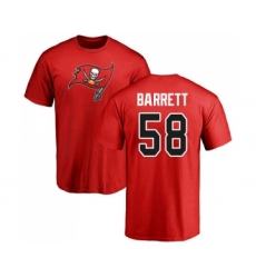 Football Tampa Bay Buccaneers #58 Shaquil Barrett Red Name & Number Logo T-Shirt
