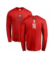 Football Tampa Bay Buccaneers #9 Matt Gay Red Backer Long Sleeve T-Shirt