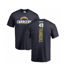 Football Los Angeles Chargers #49 Drue Tranquill Navy Blue Backer T-Shirt