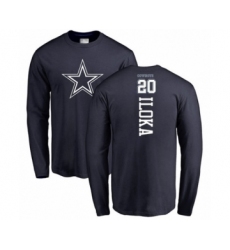 Football Dallas Cowboys #20 George Iloka Navy Blue Backer Long Sleeve T-Shirt