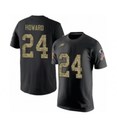 Philadelphia Eagles #24 Jordan Howard Black Camo Salute to Service T-Shirt