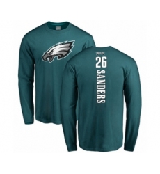 Philadelphia Eagles #26 Miles Sanders Green Backer Long Sleeve T-Shirt