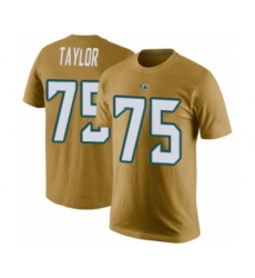 Football Men's Jacksonville Jaguars #75 Jawaan Taylor Gold Rush Pride Name & Number T-Shirt