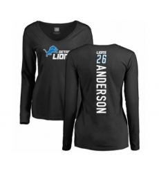 Football Women's Detroit Lions #26 C.J. Anderson Black Backer Long Sleeve T-Shirt