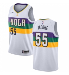 Youth Nike New Orleans Pelicans #55 E Twaun Moore Swingman White NBA Jersey - City Edition