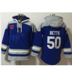 Men's Los Angeles Dodgers #50 Mookie Betts Blue Ageless Must Have Lace Up Pullover Hoodie