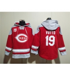 Men's Cincinnati Reds #19 Joey Votto Red Ageless Must-Have Lace-Up Pullover Hoodie