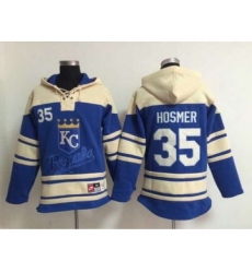 Men's Kansas City Royals #35 Eric Hosmer Blue Hoodie