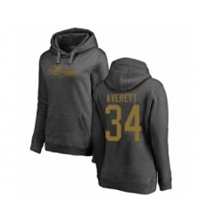 Football Women's Baltimore Ravens #34 Anthony Averett Ash One Color Pullover Hoodie