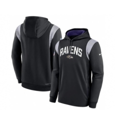 Men's Baltimore Ravens Black Sideline Stack Performance Pullover Hoodie