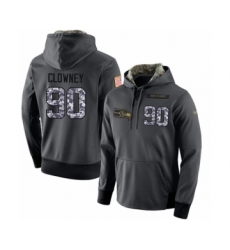 Football Men's Seattle Seahawks #90 Jadeveon Clowney Stitched Black Anthracite Salute to Service Player Performance Hoodie