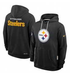 Men's Pittsburgh Steelers Black Sideline Standard Issue Initial Home Dri-FIT Pullover Hoodie