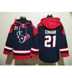 Men's Houston Texans #21 Nick Chubb Navy Ageless Must-Have Lace-Up Pullover Hoodie