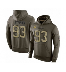 Football Men's Minnesota Vikings #93 Shamar Stephen Green Salute To Service Pullover Hoodie
