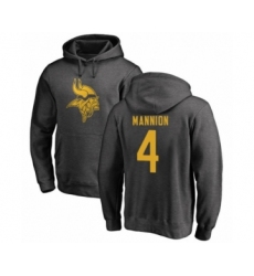 Football Minnesota Vikings #4 Sean Mannion Ash One Color Pullover Hoodie