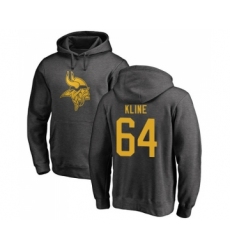 Football Minnesota Vikings #64 Josh Kline Ash One Color Pullover Hoodie