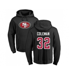 Football San Francisco 49ers #32 Tevin Coleman Black Name & Number Logo Pullover Hoodie