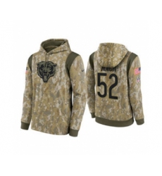 Men's Chicago Bears #52 Khalil Mack Camo 2021 Salute To Service Therma Performance Pullover Football Hoodie