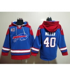 Men's Buffalo Bills #40 Von Miller Blue Ageless Must Have Lace Up Pullover Hoodie