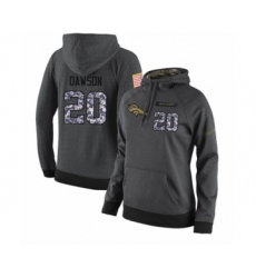 Football Women's Denver Broncos #20 Duke Dawson Stitched Black Anthracite Salute to Service Player Performance Hoodie