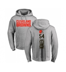 Football Cleveland Browns #54 Olivier Vernon Ash Backer Pullover Hoodie