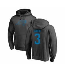 Football Carolina Panthers #3 Will Grier Ash One Color Pullover Hoodie