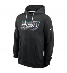 Men's New England Patriots Black 2026 Crucial Catch Sideline Standard Issue Dri-FIT Pullover Hoodie