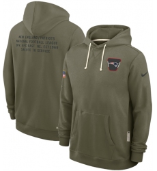 Men's New England Patriots Olive 2025 Salute to Service Pullover Hoodie