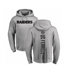 Football Oakland Raiders #96 Clelin Ferrell Ash Backer Pullover Hoodie