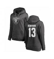 Football Women's Oakland Raiders #13 Hunter Renfrow Ash One Color Pullover Hoodie