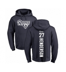Football Los Angeles Rams #27 Darrell Henderson Navy Blue Backer Pullover Hoodie