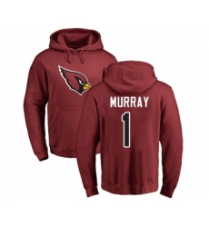 Football Arizona Cardinals #1 Kyler Murray Maroon Name & Number Logo Pullover Hoodie