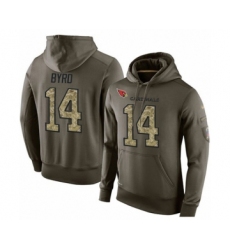 Football Arizona Cardinals #14 Damiere Byrd Green Salute To Service Men's Pullover Hoodie