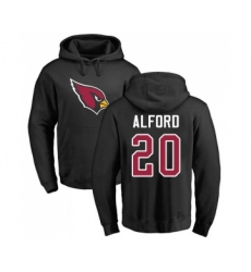 Football Arizona Cardinals #20 Robert Alford Black Name & Number Logo Pullover Hoodie