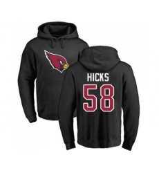 Football Arizona Cardinals #58 Jordan Hicks Black Name & Number Logo Pullover Hoodie