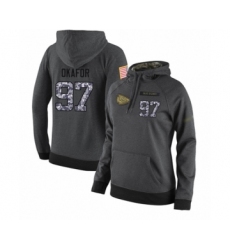 Football Women's Kansas City Chiefs #97 Alex Okafor Stitched Black Anthracite Salute to Service Player Performance Hoodie
