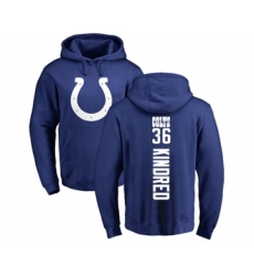 Football Indianapolis Colts #36 Derrick Kindred Royal Blue Backer Pullover Hoodie