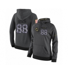 Football Women's Miami Dolphins #88 Mike Gesicki Stitched Black Anthracite Salute to Service Player Performance Hoodie