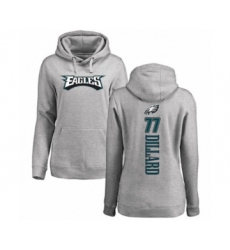 Women's Philadelphia Eagles #77 Andre Dillard Ash Backer Pullover Hoodie