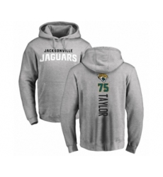 Football Jacksonville Jaguars #75 Jawaan Taylor Ash Backer Pullover Hoodie