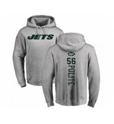 Football New York Jets #56 Jachai Polite Ash Backer Pullover Hoodie