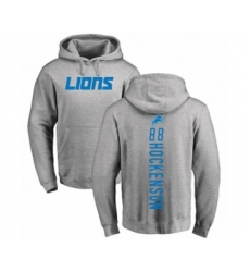 Football Detroit Lions #88 T.J. Hockenson Ash Backer Pullover Hoodie