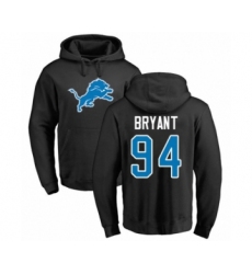 Football Detroit Lions #94 Austin Bryant Black Name & Number Logo Pullover Hoodie