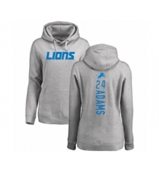 Football Women's Detroit Lions #24 Andrew Adams Ash Backer Pullover Hoodie
