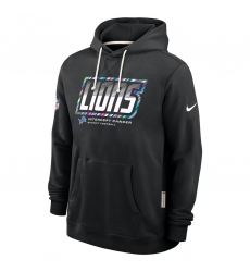 Men's Detroit Lions Black 2026 Crucial Catch Sideline Standard Issue Dri-FIT Pullover Hoodie