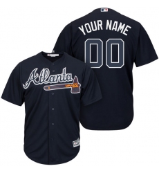 Men's Atlanta Braves Majestic Navy Alternate Cool Base Custom Jersey